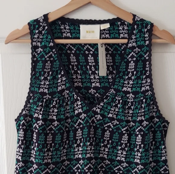 NWT Maeve Anthropologie Cammie Embroidered Peplum Tunic Top Size Medium - Picture 2 of 6